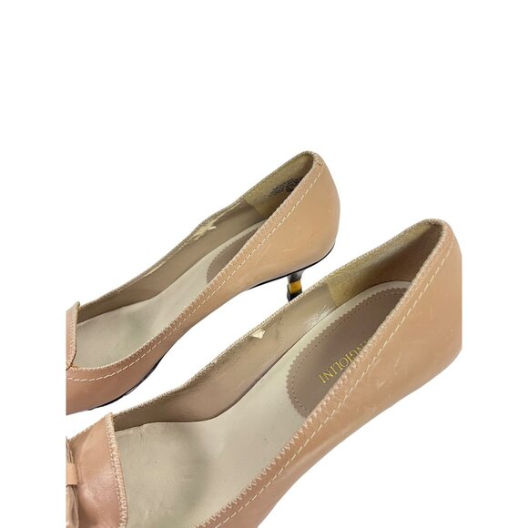 Enzo Angiolini Beige Tan Leather Kitten Heels Classic Women Office Shoes 10 - Picture 11 of 11